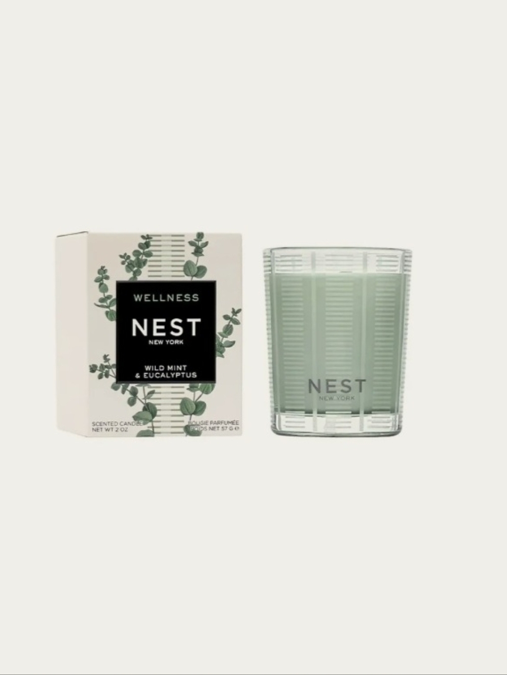 NEST Fragrances Wild Mint & Eucalyptus Green Glass Candle